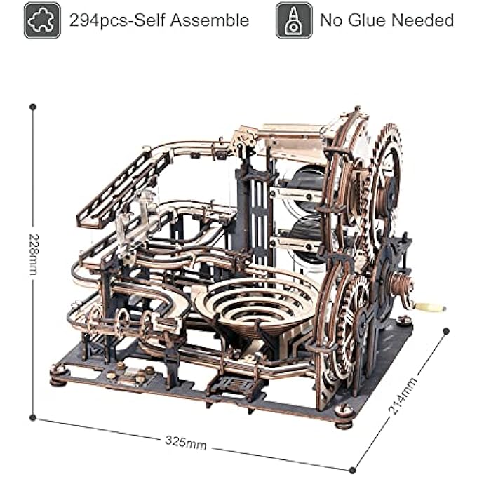 MARBLE NIGHT CITY MARBLE RUN CONSTRUCTION KIT, WOODEN CONSTRUCTION KIT, 3D WOODEN PUZZLE FOR CHILDREN AND ADULTS WITH 10 STEEL BALLS, MARBLE NIGHT CITY - Image 4